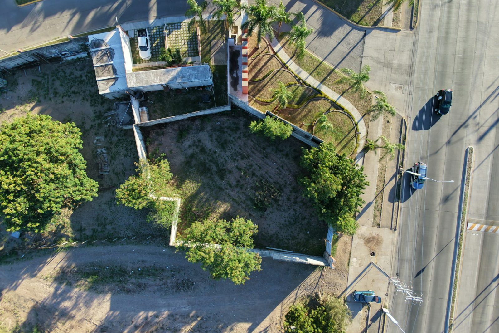 Buildable estate lot on Tigertail Avenue — aerial view of the lot