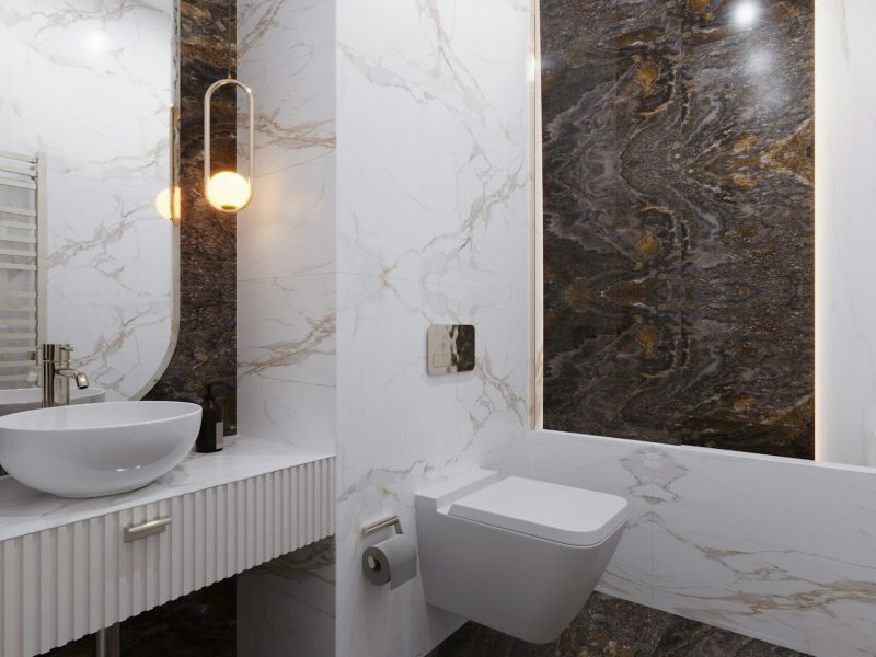 Di Lido Island waterfront with 75 feet of dockage — bathroom