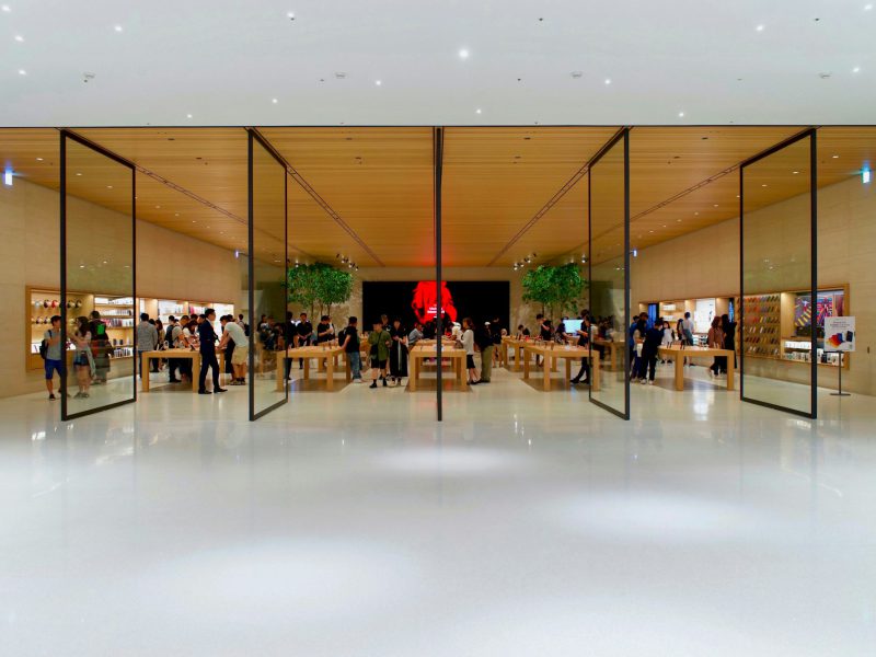 Flagship retail space on NE 40th Street — glass storefront