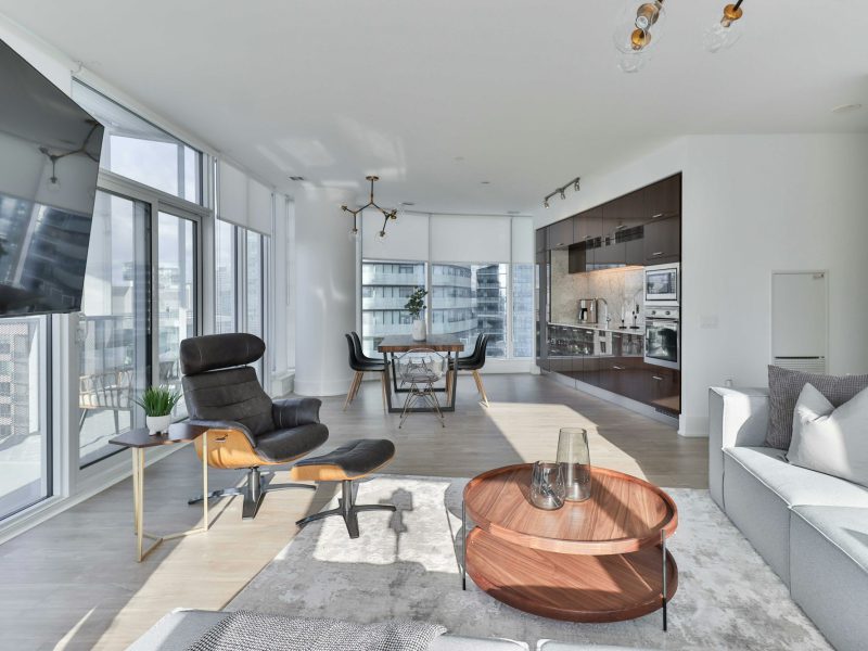 Penthouse above Brickell Avenue with a private sky terrace — living room