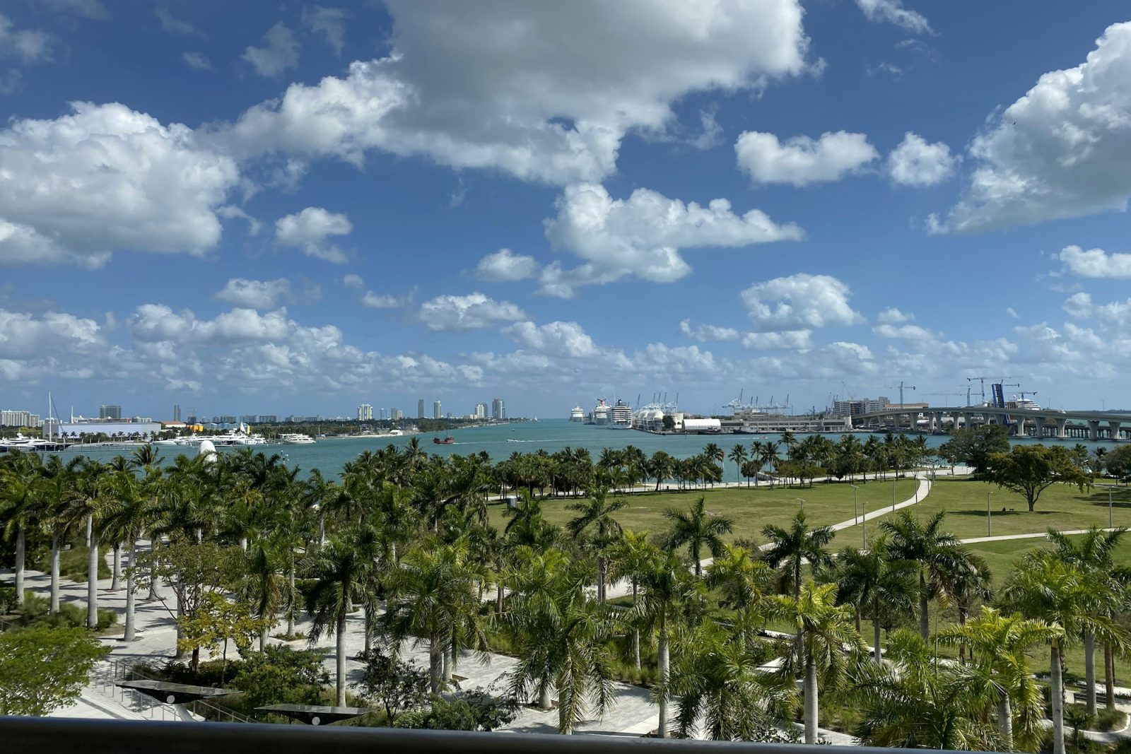 Biscayne Boulevard two-bedroom facing Bayfront Park — view from the residence