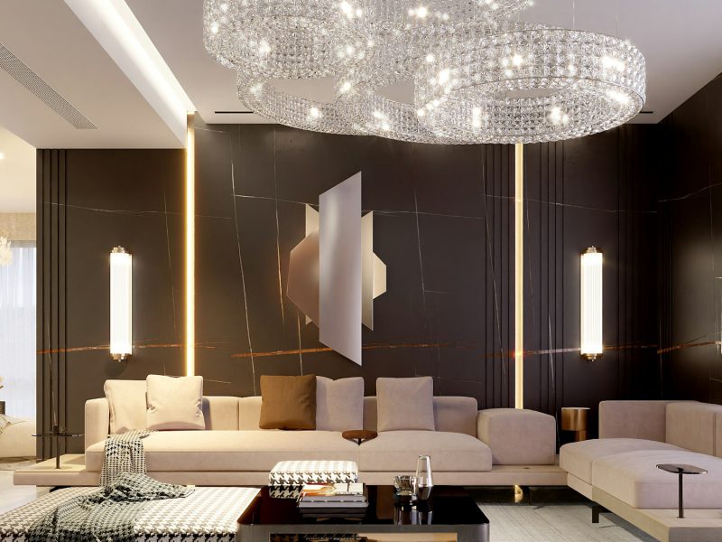 Bal Harbour two-bedroom with ocean views, steps from the Shops — living room