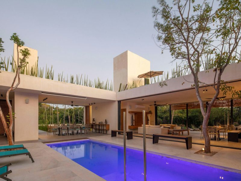 Gables Estates bayfront villa with deep-water dockage — pool and garden