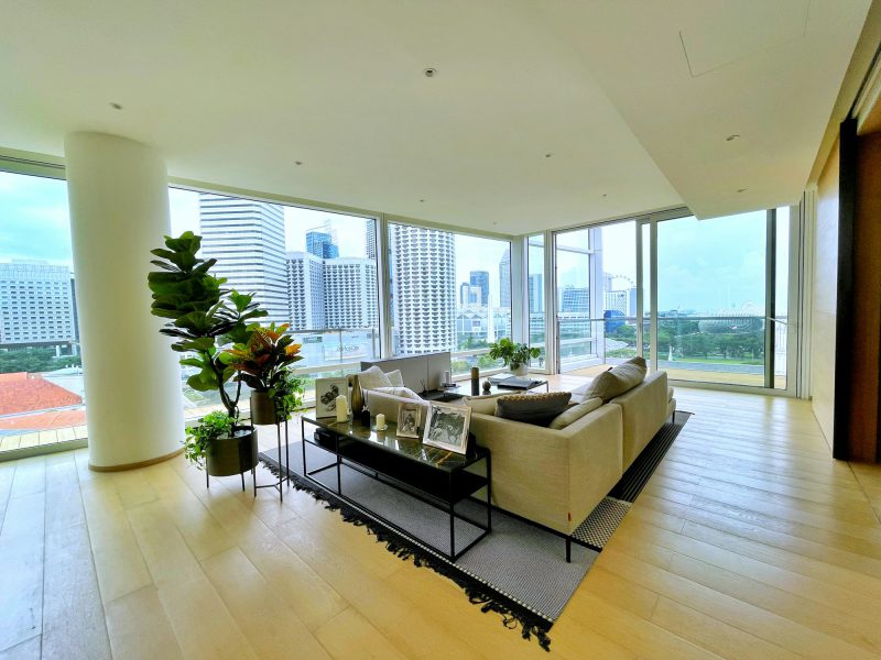 Faena District two-bedroom with beach service — living room