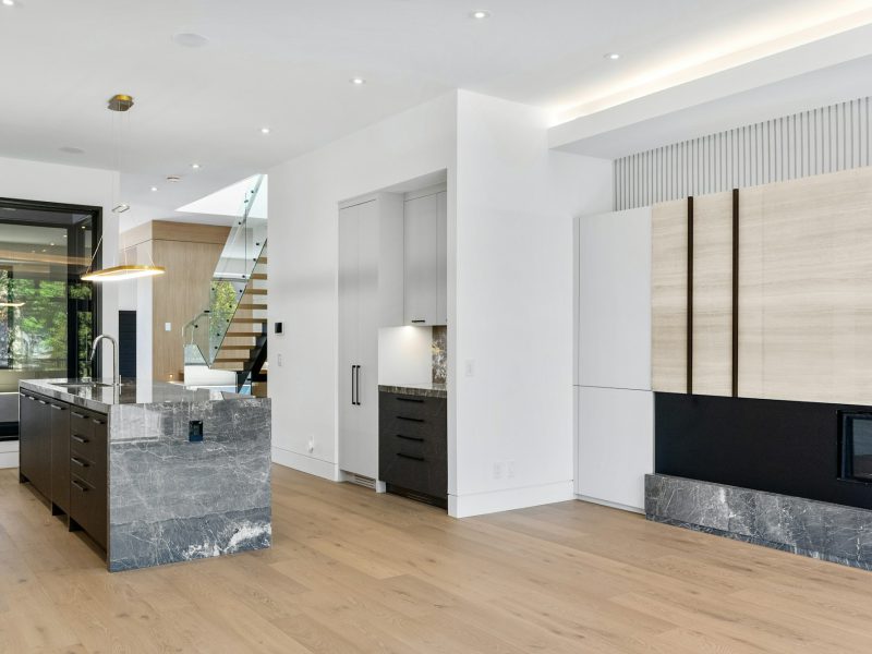 North Bay Road estate with a Biscayne Bay sunset dock — kitchen