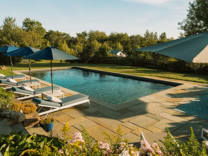 Mashta Island waterfront with sweeping bay views — pool and garden