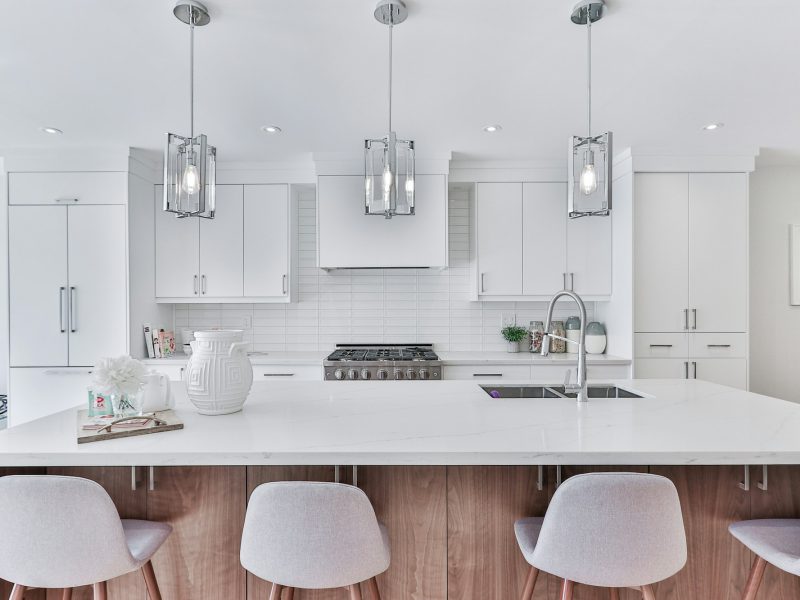 North Bay Road estate with a Biscayne Bay sunset dock — kitchen