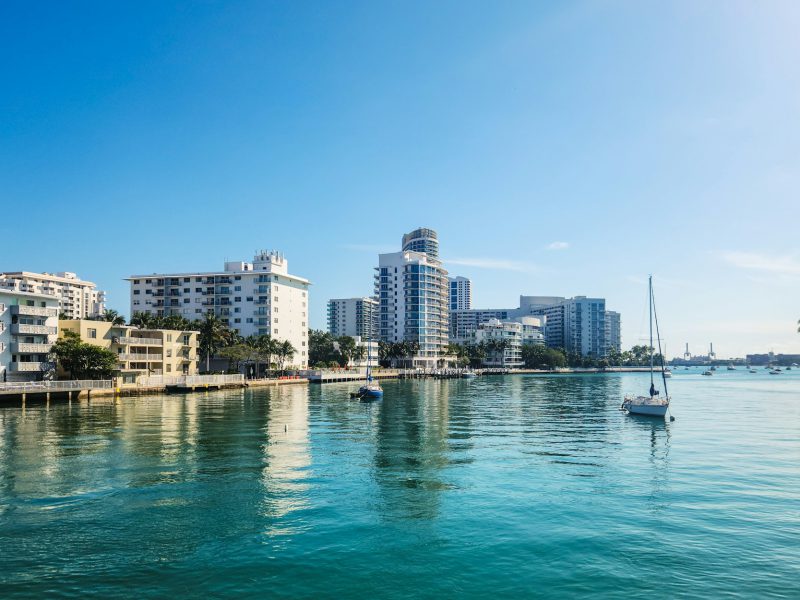 Corner residence on Brickell Key with river-to-bay views — bay view