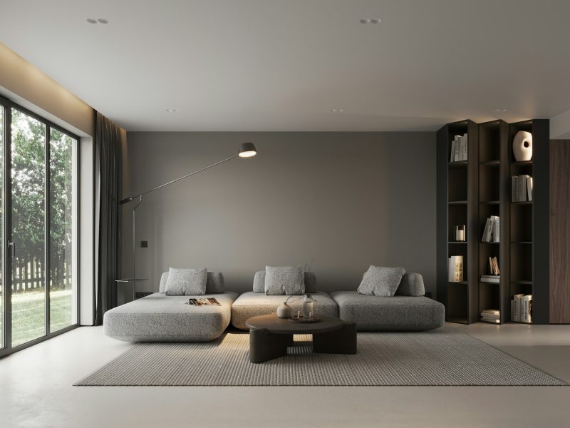 Gables Estates bayfront villa with deep-water dockage — living room