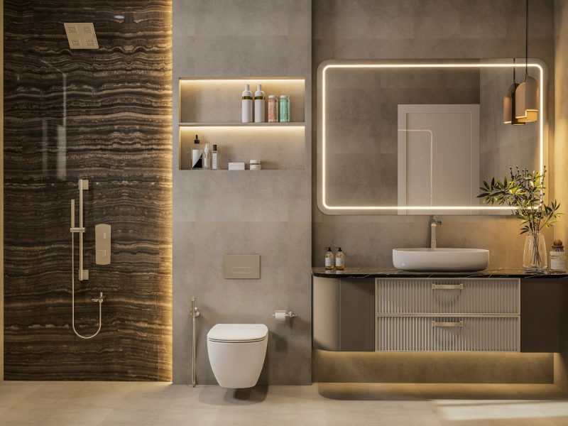 Di Lido Island waterfront with 75 feet of dockage — bathroom