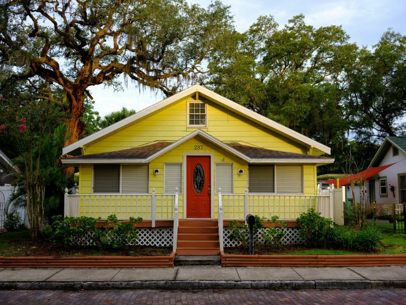 Colorful Little Havana bungalow with a garden cottage — exterior