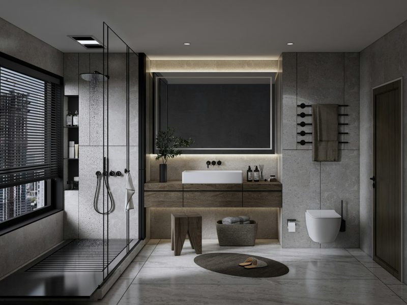 Bay Road penthouse with a private rooftop pool — bathroom