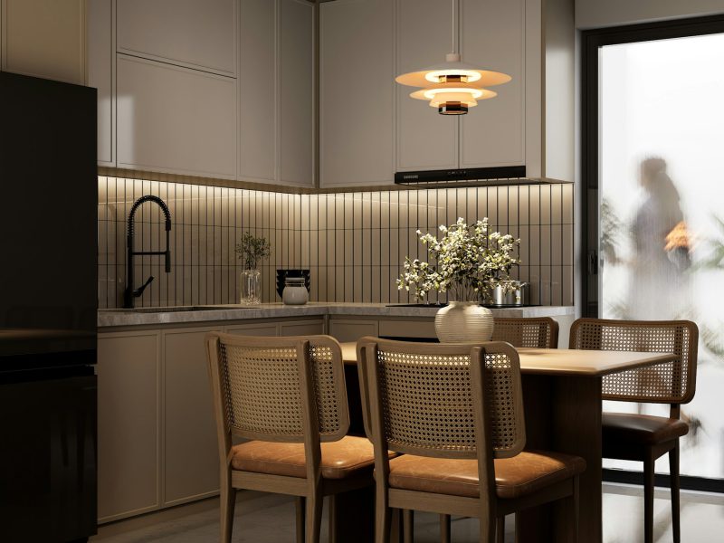 Furnished two-bedroom on the Sunny Isles sand — dining area