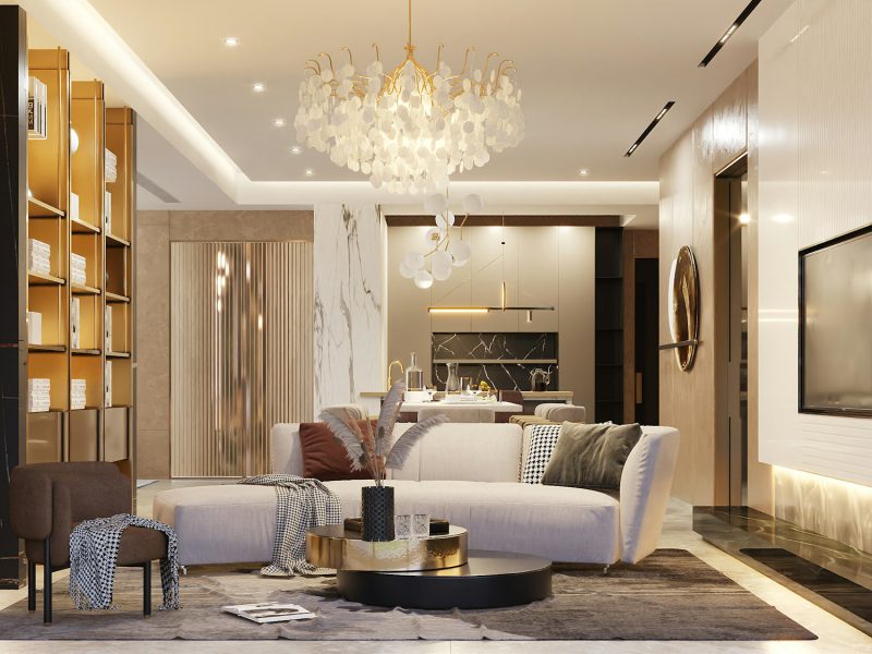 Bal Harbour two-bedroom with ocean views, steps from the Shops — living room