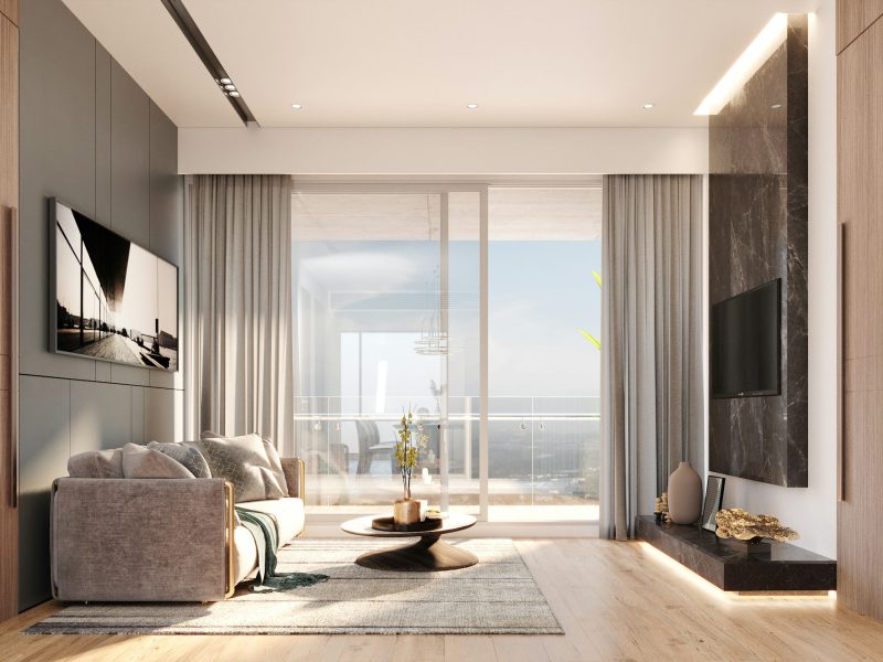 Bay Road penthouse with a private rooftop pool — living room