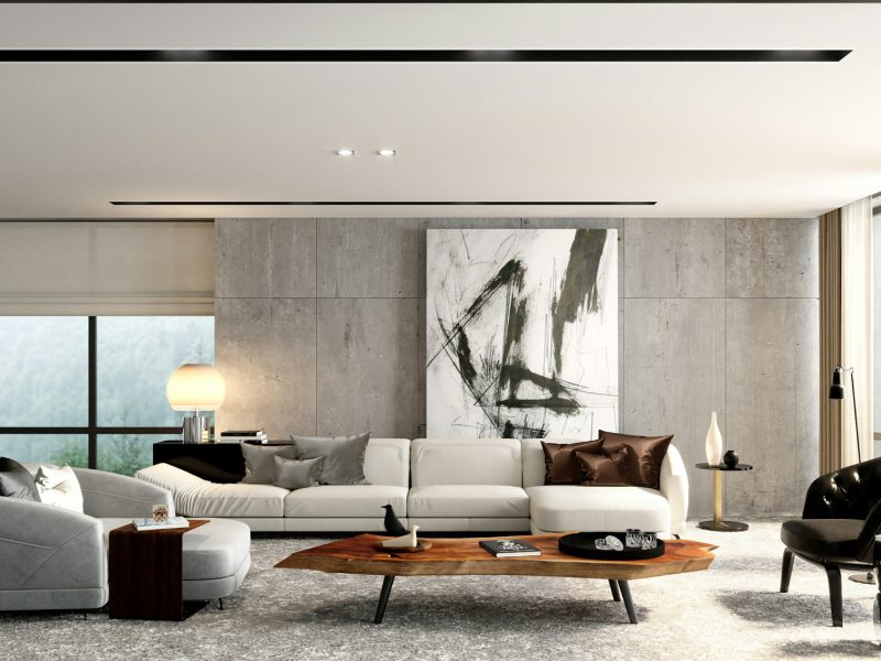 Bay Road penthouse with a private rooftop pool — living room
