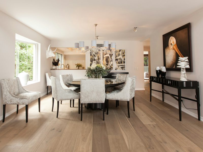 Two-bedroom with skyline views by Margaret Pace Park — dining area