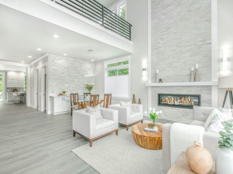North Bay Road estate with a Biscayne Bay sunset dock — living room