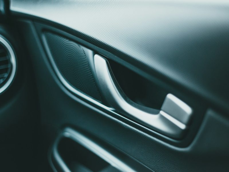 Black car door handle bar