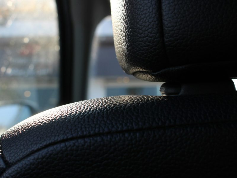 A close up of the inside of a car seat