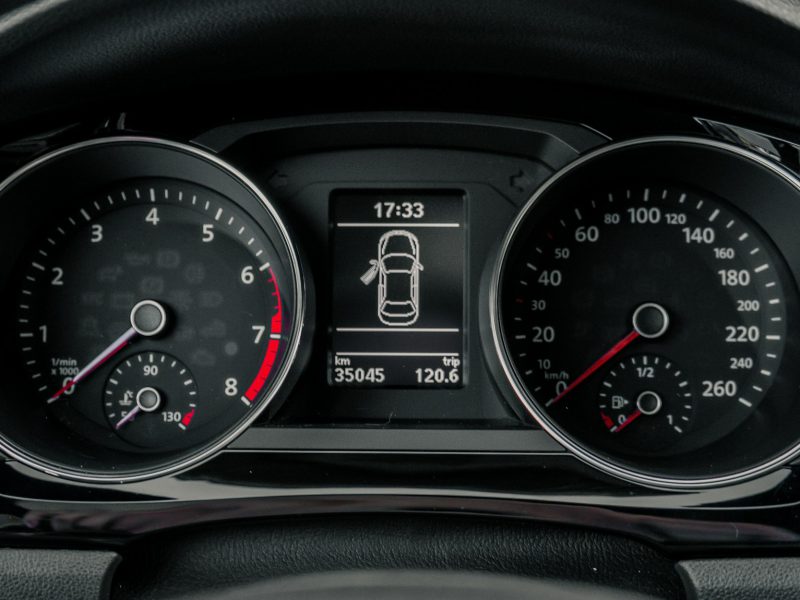 Black car instrument panel cluster
