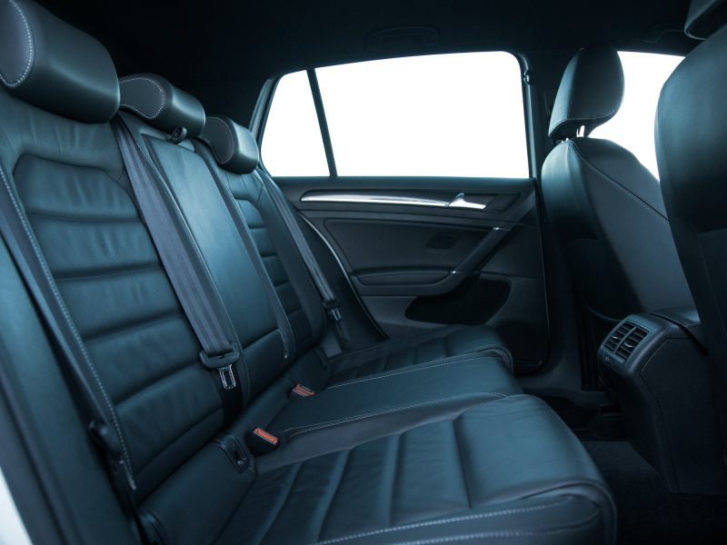 Black car seat in car