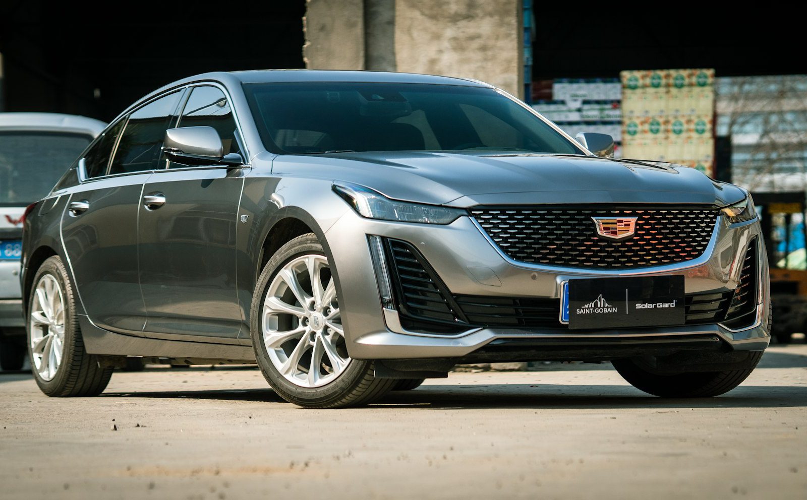 Gray Cadillac CT5, front three-quarter view