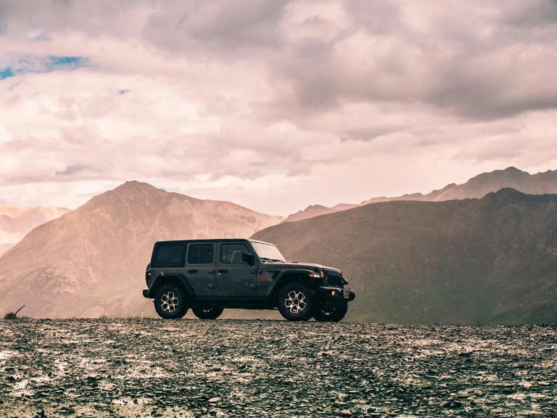 Gray Jeep Wrangler, additional view