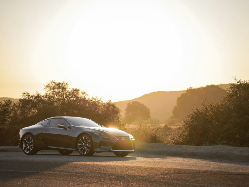 Gray Lexus LC, front three-quarter view