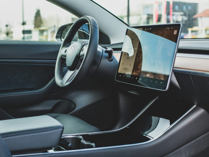 Turned-on monitor inside vehicle