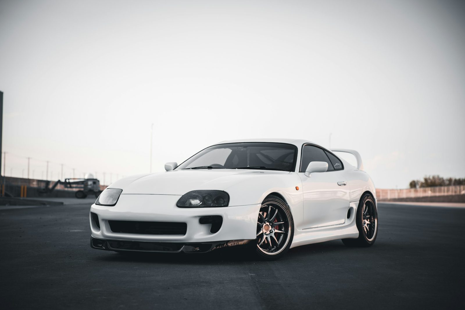 White Toyota Supra, front three-quarter view