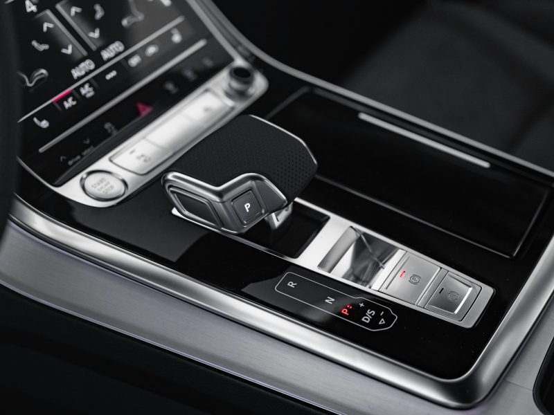 Black and gray car gear shift lever