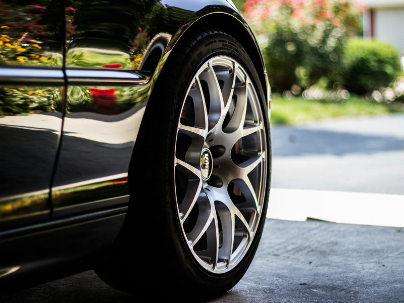 Macro of the Aluminum rim wheel