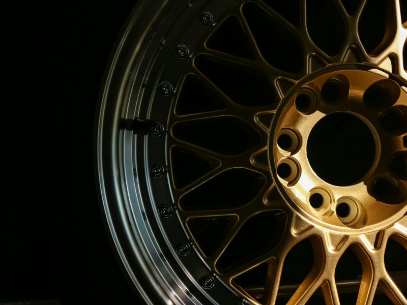 Black and silver multi spoke wheel