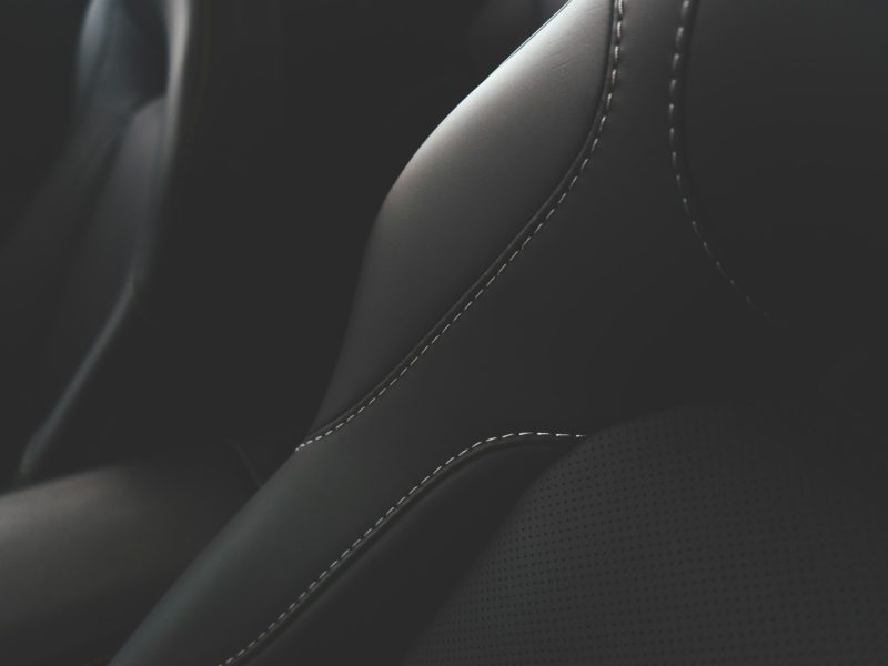 Black leather textile