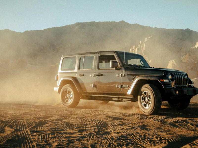 Gray Jeep Wrangler, additional view