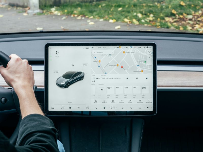 Interface of the Tesla model 3