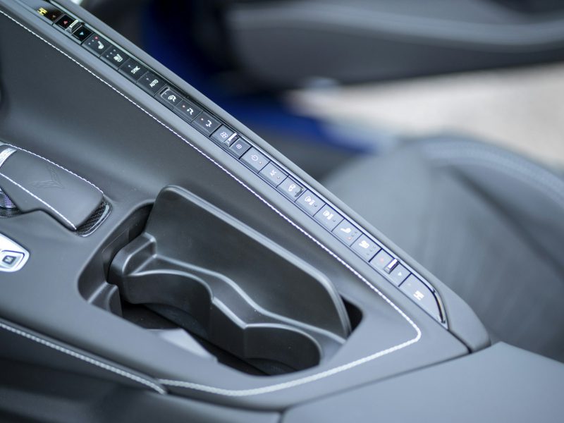 Interior view of a modern car's center console