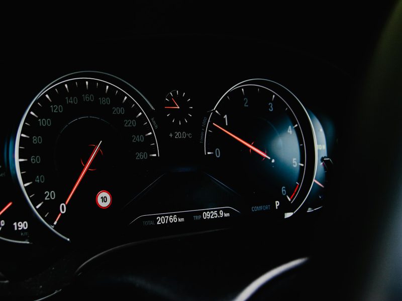 Macrshot photography gauge cluster