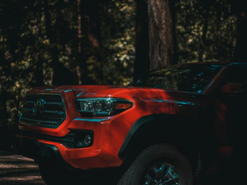 Red Toyota Tacoma, additional view