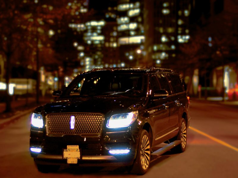 Black Lincoln Navigator, front view