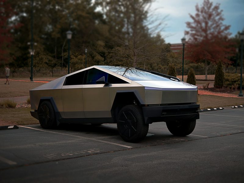 Silver Tesla Cybertruck, additional view