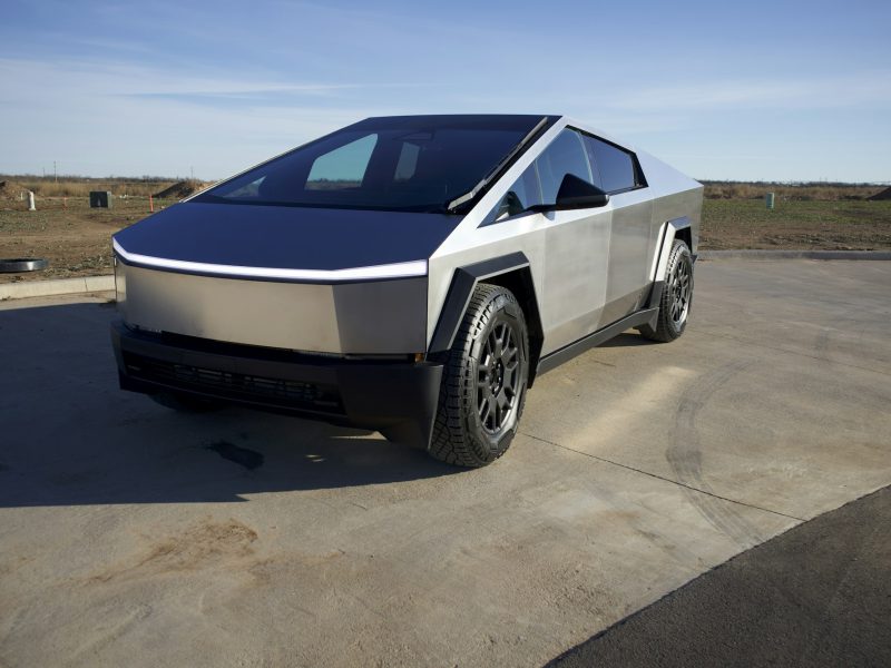 Silver Tesla Cybertruck, additional view