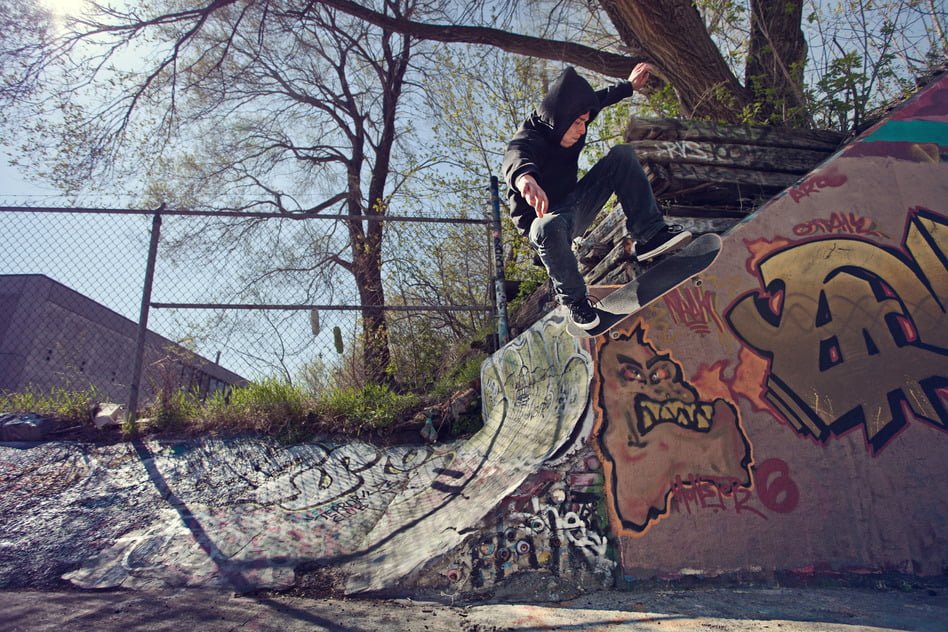 A Post With a Beautiful Image of a Skater Doing a Wallie