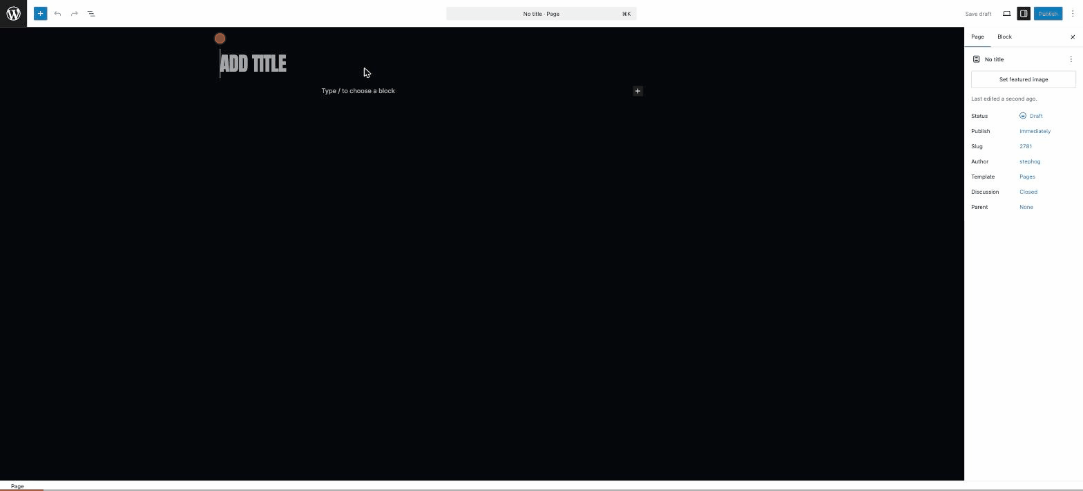 Screen recording: inserting and restyling Gridiron blocks in the WordPress block editor with Stepfox Looks