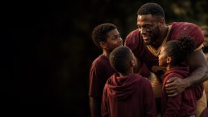 A veteran linebacker meets local children at a community event.
